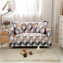 Morbuy Copridivano Geometria Elasticizzato Fodera Copridivani Universale per Divano con Corda Fissa Sofa Protettore Copertura Divano Antiscivolo (3 posti,Mattoni di Pietra)