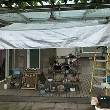 LKLXJ Vela Parasole, Tetto Parasole coprisella Auto, Telo Ombra Riflettente 75%, Rete Solare pergolato Giardino - Compatto (4x6m) con Bordi Bianchi