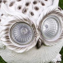 Holibanna Simpatico Gufo Figurine con LED Solare Occhi Luci Resina Animale Scultura Lanterna Tavolo da Esterno Centrotavola per La Casa Cortile Giardino Decorazione Giardino Bianco
