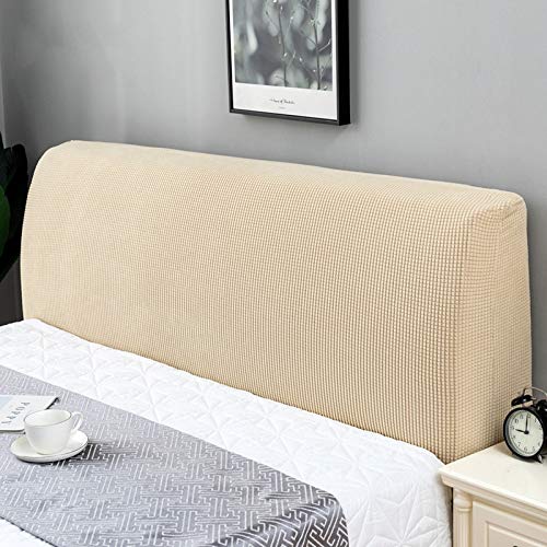 uyeoco Copri Testata del Letto Univerasale Copri Testiera Letto Matrimoniale Elastica Protezione Copertura per Testiera del Letto Decorazione per Camera da Letto (Color : Beige, Size : 180-200cm)