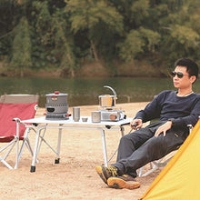 Yangyuan, tavolo pieghevole in alluminio, altezza regolabile, da campeggio, all'aperto, leggero, per campeggio, picnic, spiaggia, cortili, barbecue, feste (dimensioni: M)