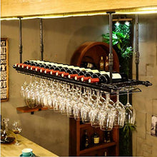portabottiglie in metallo Portabottiglie per vino rosso Portabicchieri da appendere in ferro europeo Cornice in vetro per vino rosso a testa in giù Portabottiglie per vino appeso in vetro bar altezz