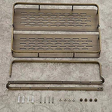 JKCKHA Northern Europe. Bella a Due Strati Vintage + Stelo Ottone Antico Ottone Materiale 1 Bagno mensola/Ripiano Multifunzione