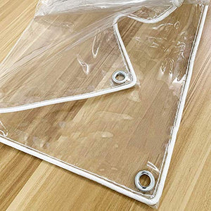 JXQ Telone Trasparente Impermeabile, Resistente Copertura in PVC in Vetro Morbido, con Bordi rinforzati con Occhiello, Tenda da Campeggio all'aperto, 0,35 mm (Size : 2x4m/6.6x13ft)