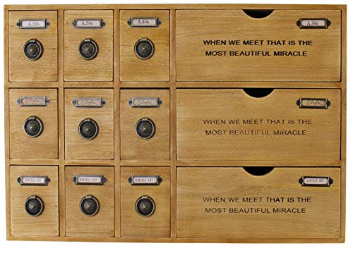 Geko - Cassettiera rustica con 12 cassetti, cassetti