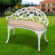 Panchine da Giardino Panca per Tempo Libero da Esterno, Panca da Terrazza in Ghisa Resistente Alle Intemperie, Panca da Cortile Con Schienale e Braccioli Panchine da Giardino Decorative Sotto Portic