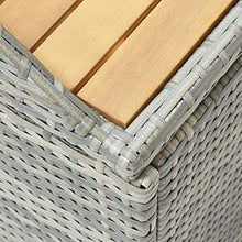 VidaXL - Panca portaoggetti da giardino, 120 cm, in resina intrecciata, colore: Grigio