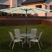 Aufun Ombrellone 300 cm con manovella e Protezione Solare a LED Bianca Protezione UV LED inclinabile 40+ - Ombrellone da Giardino in Alluminio Beige Ombrello da Giardino Ombrello da Giardino (Beige)