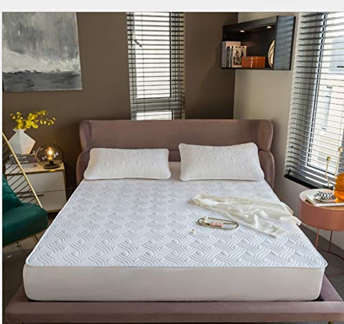 OOFAYWFD Coprimaterasso Trapuntato - Proteggi Fino a 30 CM di profondità - Materasso Topper Copriletto Lenzuola Super Singolo/Matrimoniale/King Size con Angoli in Microfibra