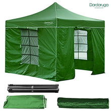 DARDARUGA ulti Gazebo RICHIUDIBILE 3X3 M Pieghevole A Fisarmonica Mercato TENDONE Sacca E MURI E FINESTRE (Verde)