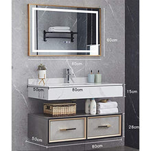 ZoSiP Set di Mobiletti Specchio e Lavabo Set di vanità del Bagno della Combinazione dello Specchio dello Specchio dello Specchio del Bagno della tavola Senza lacca (Color : Black, Size : 50x80x43cm)