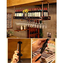 JHGJBJ Bronzo Appesa Vino Rack Metallo, Supporto 30-60cm Regolabile in Altezza Vetro Ferro Vino Appeso, Portabottiglie Estesa con Guardrail (Size : 100x35cm)
