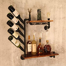 Appendiabiti da Parete Stile retrò in Stile Industriale da Bar, Bar Ristorante, Ferro battuto, scaffale per Vino Europeo in Legno Massiccio