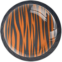 Tiger Stripe Orange Black Pomelli per Porta Set di 4 Pomelli per Mobili Manopole per Cassetti Cucina Armadio Vetro