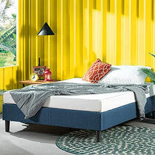 ZINUS Curtis 35 cm Telaio del letto a piattaforma imbottito | Base per materasso | Supporto per doghe in legno | Facile da montare | 140 x 190 cm | Blu Navy