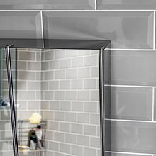 Bath Vida Armadietto da Bagno con 3 Ante in Acciaio Inossidabile, con meccanismo di Chiusura Magnetica, Colore: Argento, H 45 x W 68 x D 13 cm