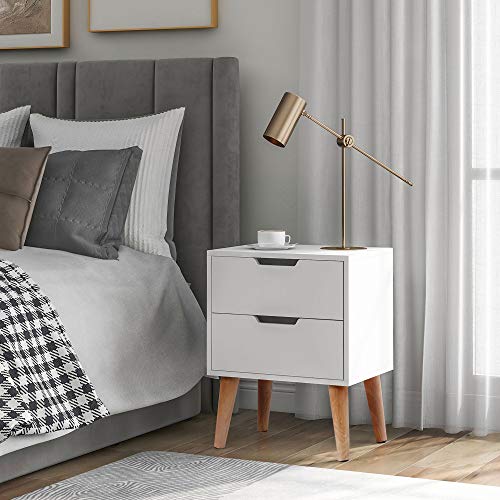 Q-HL Comodino Set di 2 Comodini in Stile Nordico Comodino Comodino con 2 Cassetti con Impugnatura da Incasso per La Camera da Letto Soggiorno - 45 * 35 * 56,5 Cm