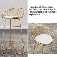 LTPY Colazione Bancone da Cucina Sgabello da Bar Set 1 Pezzo Sedile Bar Sgabello Alto in Ferro battuto Bar Sgabello Alto Grigio A + (Colore: Oro, Dimensioni: Altezza seduta70cm)