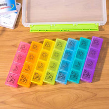 Portapillole Pill Box portatile della famiglia Rotary Piccolo Pill Box portatile Una settimana Dispensing Viaggi Pill Box pacchetto Pill Box Armadietti farmacia