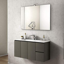 taviani Mobile da Bagno Sospeso con Lavabo 100x35cm in MDF Urano Grigio Opaco