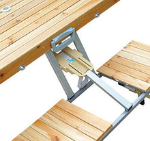 Outsunny Tavolo da Campeggio Pieghevole a Valigetta con Sedie in Legno, Tavolo da Picnic Telaio in Alluminio per Esterno