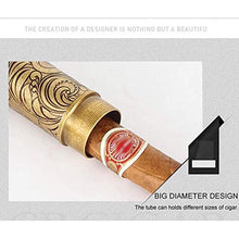 Compatto da Viaggio Tubo del Sigaro, Sigaro Sollievo Arte, Tubo di Bronzo, può Essere Conservato per Un Tubo Humidor, Ideale per I Viaggi, Gli Amanti del Sigaro,d'oro