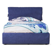 Goldflex - Letto Imbottito Contenitore MOD. Juanita, Compresa Rete Ortopedica Piazza E Mezza 120x200 Sollevamento Verticale, Pistoni a Gas, Rivestimento Alessia 01 Ghiaccio SFODERABILE, Made in Italy