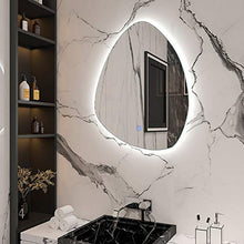 Full-length mirror Specchio da Bagno a Forma di Goccia d'Acqua Intelligente Specchio Irregolare Luminoso Specchio Senza Cornice con Specchio da Bagno Touch Screen con Lampada da Parete