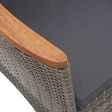Festnight 5 pz Set da Pranzo da Giardino con Cuscini in Polyrattan Set Tavolo e Sedie da Pranzo da Giardino Esterno Tavolo Quadrato e 4 Poltrone in Rattan Grigio