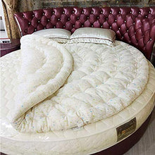 CDKET Materasso Tondo Materassino Pieghevole Traspirante Comodo coprimaterasso in Cotone Fodera per Cuscino Imbottita Ultra Morbida-Diameter:180cm(71inch) A
