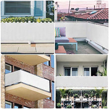 LYYK Copri Ringhiera Balcone, Impermeabile e Traspirante, la Scelta della Stagione delle piogge, per Estate ed Inverno,con Fascette e funi, per Campo Sportivo, Giardino, Balcone, 75x300cm Bianco