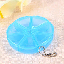 EXCEART Organizzatore Pillola Settimanale Contenitore per Pillole da 7 Giorni Scatola Organizzatore Medicina Rotonda Scatola Giornaliera Promemoria Pillola Viaggio (Blu)