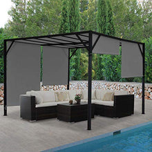 Mendler Gazebo pergola baldacchino apribile Baia Acciaio Poliestere Grigio 4x4m
