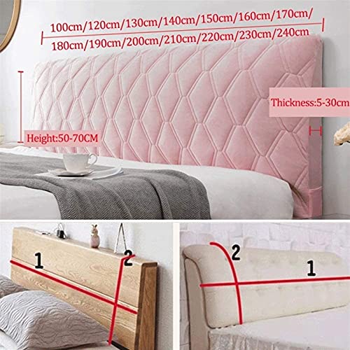 Copertura Testiera Letto Matrimoniale Singolo Fodera per Testiera del Letto Elastica in Velluto Copri Testiera del Letto, Adatto A Tutti I Tipi di Decorazione del Letto,Pink-Length:90-110cm