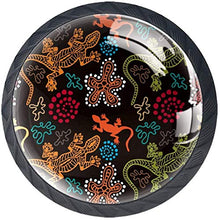 Boho Lizards Stones Sand Fantasy Flowers Pomelli per Porta Set di 4 Pomelli per Mobili Manopole per Cassetti Cucina Armadio Vetro