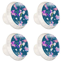 Arcobaleno di unicorno 4 PCS Pomelli per Porta, Pomolo per Mobile, Pomelli per Mobili con Viti, Maniglia per Armadietto, Pomelli per Porta, Pomelli per Cassetti per Porta, Armadio, Cassetto e Credenza