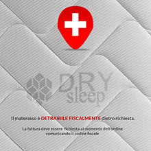 Materasso ORTOPEDICO 400 molle insacchettate indipendenti, MATERASSO DISPOSITIVO MEDICO, Comfort 7 zone+1 cuscino, fascia 3D e fibre Naturali, singolo 110x190 cm