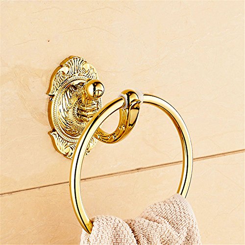 MBYW moderno minimalista portasciugamani portasciugamani da bagno portasciugamani in lega di zinco/rame placcato anello asciugamano per hotel (170 x 135 mm)