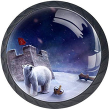 Polar Bear Fantasy Art Pomelli per Porta Set di 4 Pomelli per Mobili Manopole per Cassetti Cucina Armadio Vetro