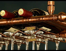 GAXQFEI Cucina Vino Vetro Stoccaio Rack Del Vetro Del Bicchiere Di Vino a Testa in Giù Del Vino Rack Di Stile Vintage in Ferro Appeso Bicchiere Di Vino Rack con Soffitto Di Vetro per Soffitto Di Vin