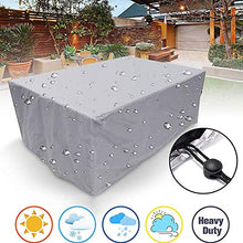 Coperture per Mobili da Giardino,Copertura Tavolo Esterno, 210D Oxford Telo Copritavolo Impermeabile Rettangolare Antivento e Anti-UV per Tavolo e Sedie da Esterni Coperture