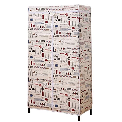 XuQinQin Armadio, Panni for Il Montaggio Armadio Panno Armadio Guardaroba Semplice Completa in Acciaio al Carbonio di Scheletro Governo di immagazzinaggio Guardaroba Armadio (Size : 90x45x175cm)