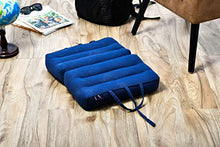 Leewadee Cuscino Pieghevole Thai: Cuscino da Meditazione con Passante, Tappetino per Interni ed Esterni in kapok Ecologico, 42 x 42 cm, Blu