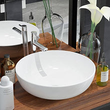 SENLUOWX Lavabo Rotonda Ceramica Bianco 41,5 x 13,5 cm