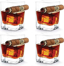 QJTZ Titolare 4PCS Whiskey Vetro con Il Sigaro for Wine Bourbon Brandy for Gli Amanti della Sigaretta del Sigaro Old Fashion Ultra Clear Glass Cigar (320ml) 712