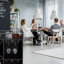 relaxdays Weinregal Cantinetta con Porta Calici, per 22 Bottiglie, da Terra, per Vino e Prosecco HxLxP: 96 x 63 x 35 cm ca, Nera, Truciolato, Nero