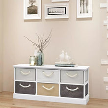 Tidyard Mobile Contenitore con 6 Cassetti in Legno