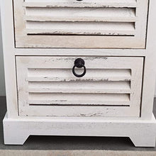 Rebecca Mobili Comodino Montato Bianco, cassettiera 2 cassetti, Legno Paulownia, Vintage Shabby Chic, da Camera Ingresso Bagno - Misure: 45 x 42 x 29 cm (HxLxP) - Art. RE4571