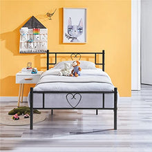 EGGREE Letto Singolo Letti Metallo Piazza Strutture Letto Cornice a Forma di Cuore per Bambini o Adulti 90X190cm