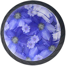 Amore romantico fiore viola floreale Pomelli per Porta Set di 4 Pomelli per Mobili Manopole per Cassetti Cucina Armadio Vetro